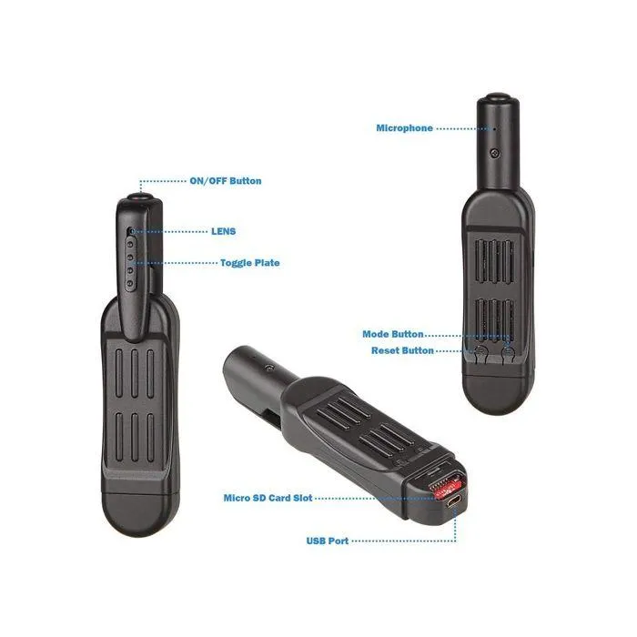 Pocket Clip Hidden Spy Camera with Built in DVR