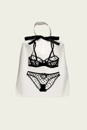 Polkadot Lingerie Travel Bag in Cream