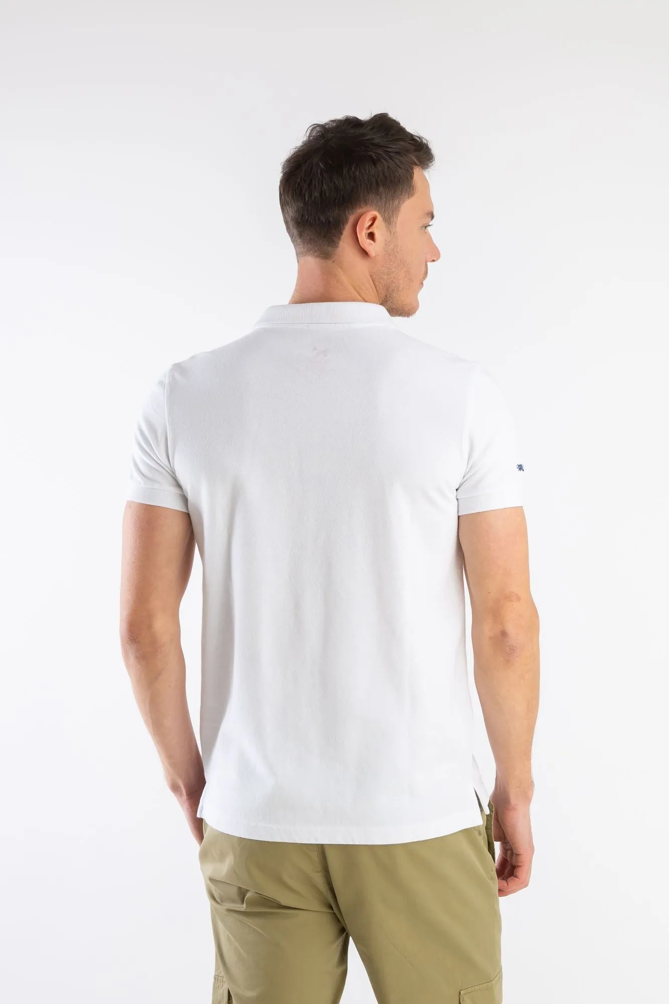 Polo Slim Liso Blanco