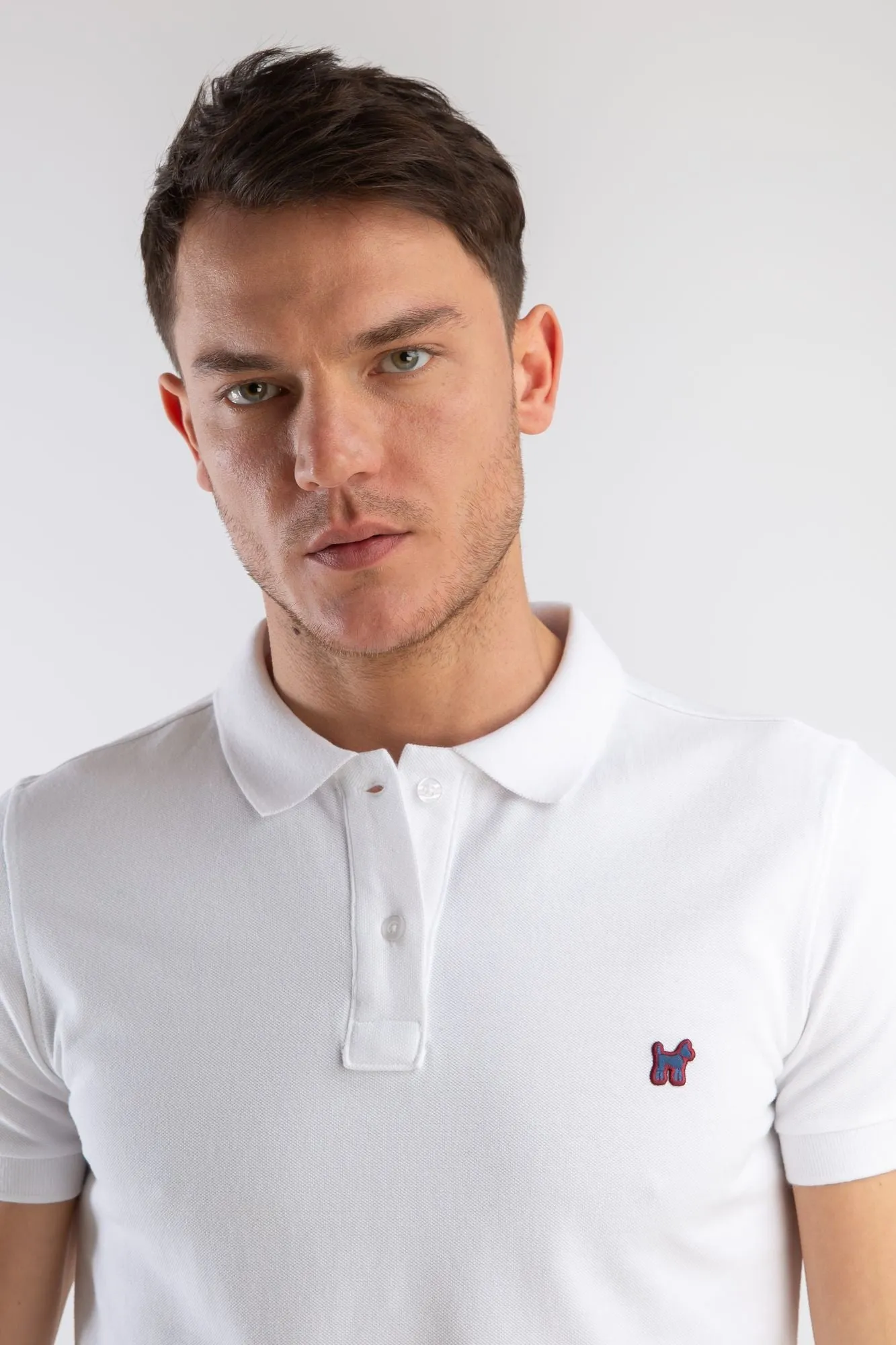Polo Slim Liso Blanco