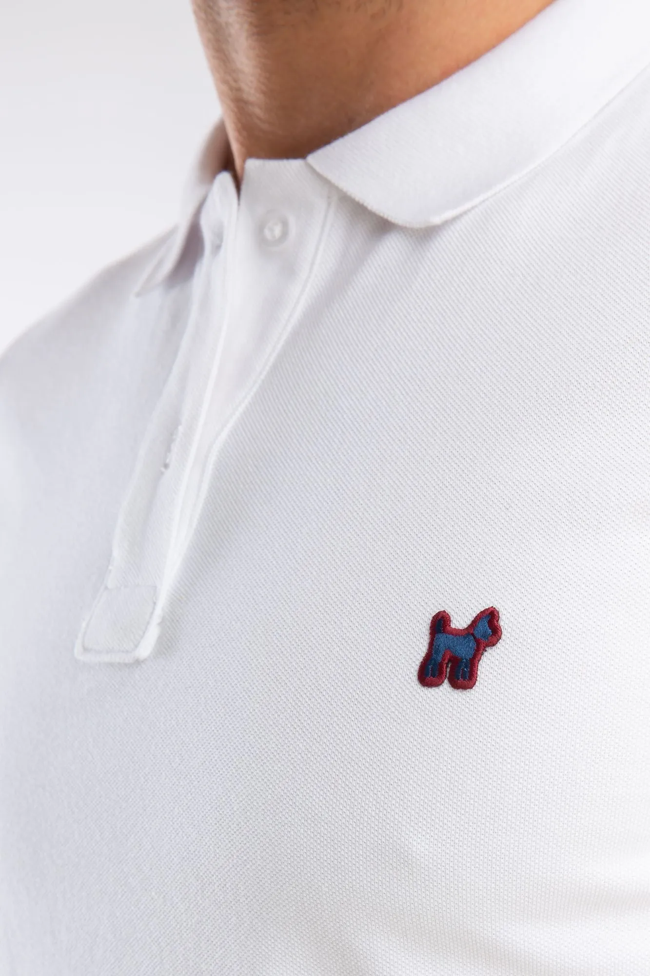 Polo Slim Liso Blanco
