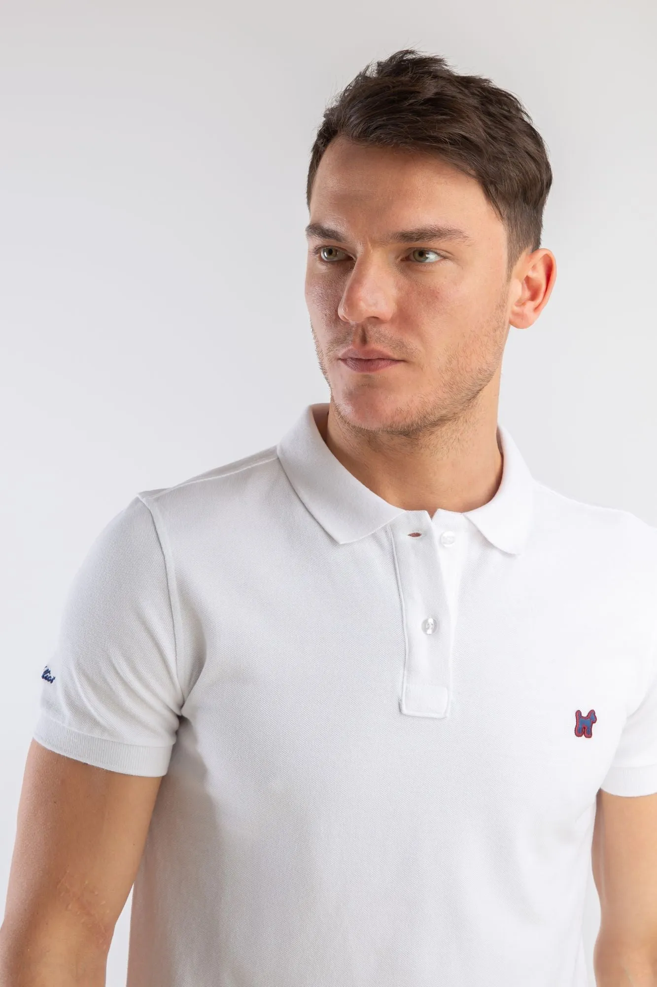 Polo Slim Liso Blanco