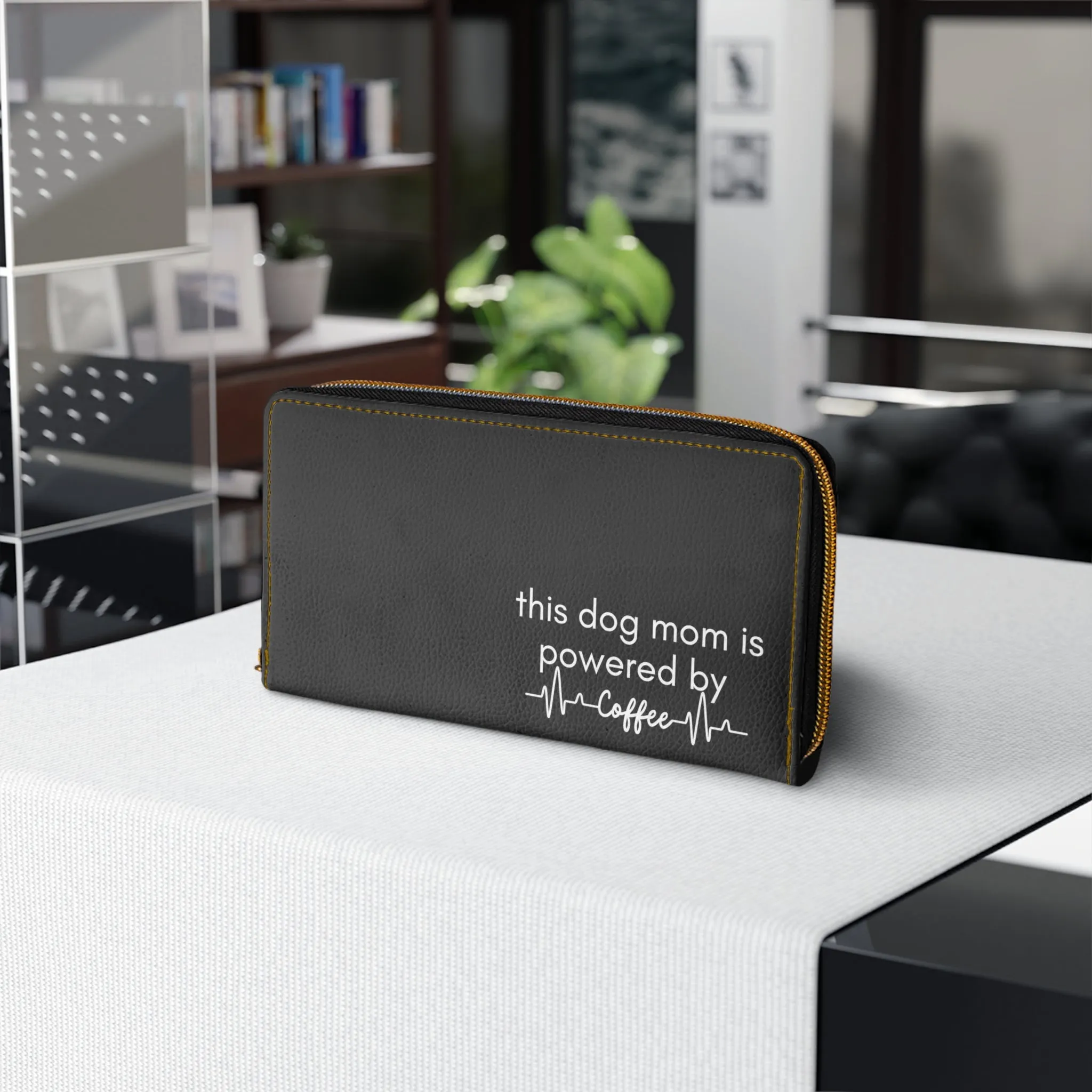 Powered by Coffee Zipper Wallet