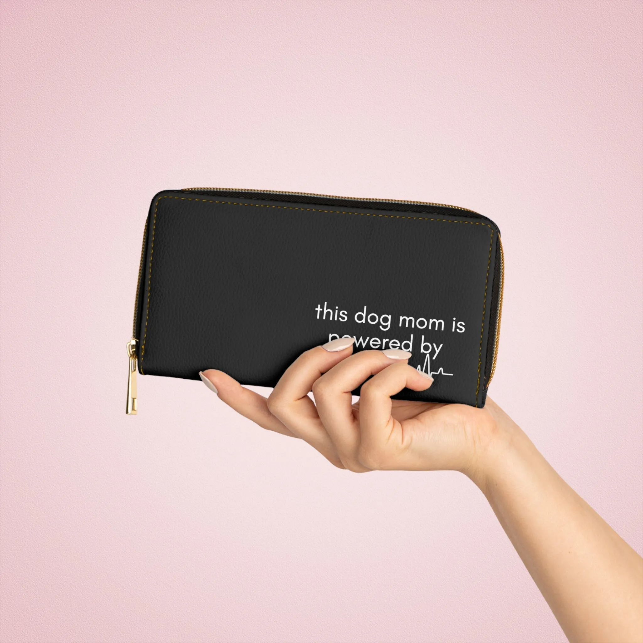 Powered by Coffee Zipper Wallet