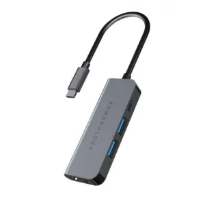 Powerology - 4 in 1 USB-C Hub with HDMI & USB 3.0