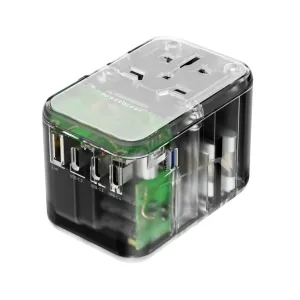 Powerology Universal Multi-Port Travel Adapter PD 65W Transpert