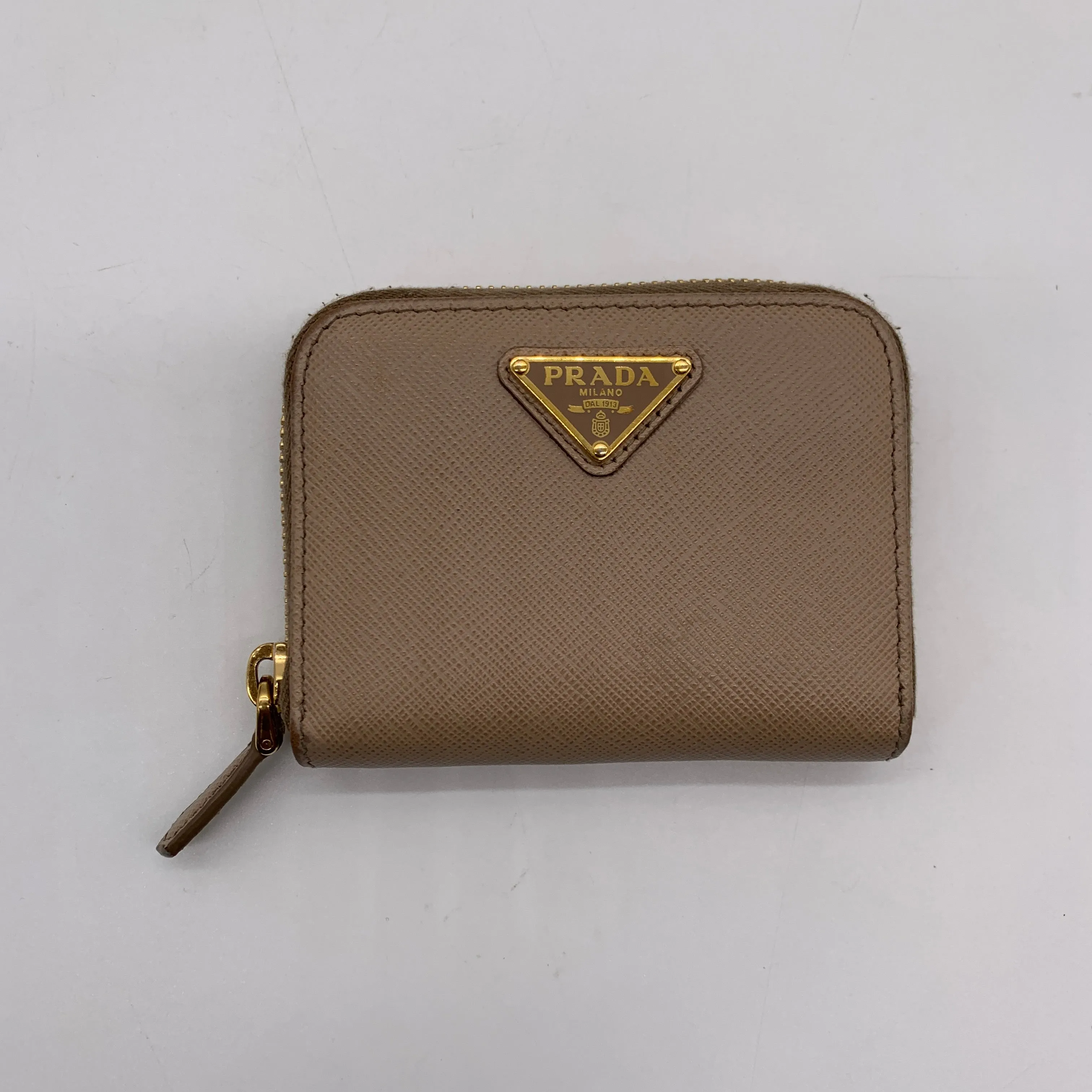 Prada Creme Zip-Around Wallet