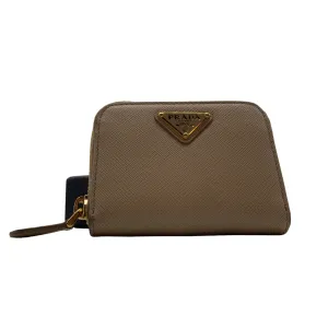 Prada Creme Zip-Around Wallet