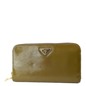 PRADA Saffiano Zip-Around Wallet Brown