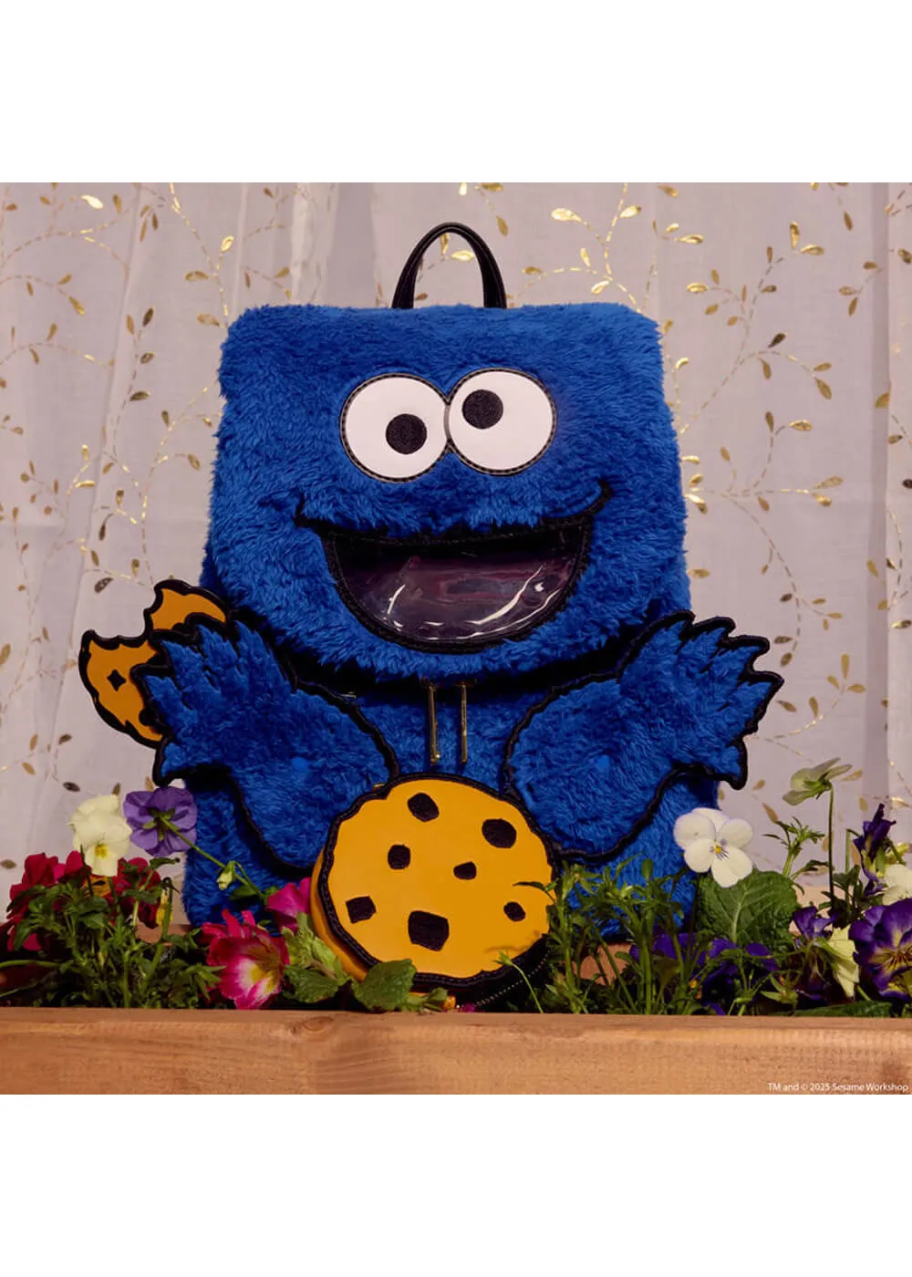 PRE-ORDER Loungefly Sesame Street Cookie Monster Plush Backpack Blue