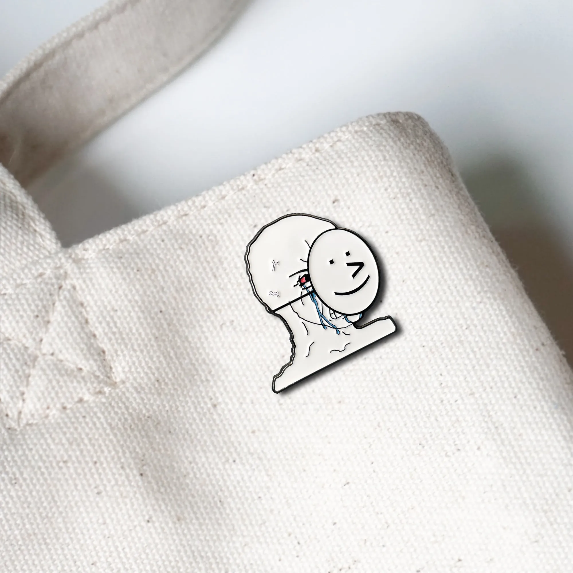 Pretending to be Happy Meme Lapel Enamel Pin