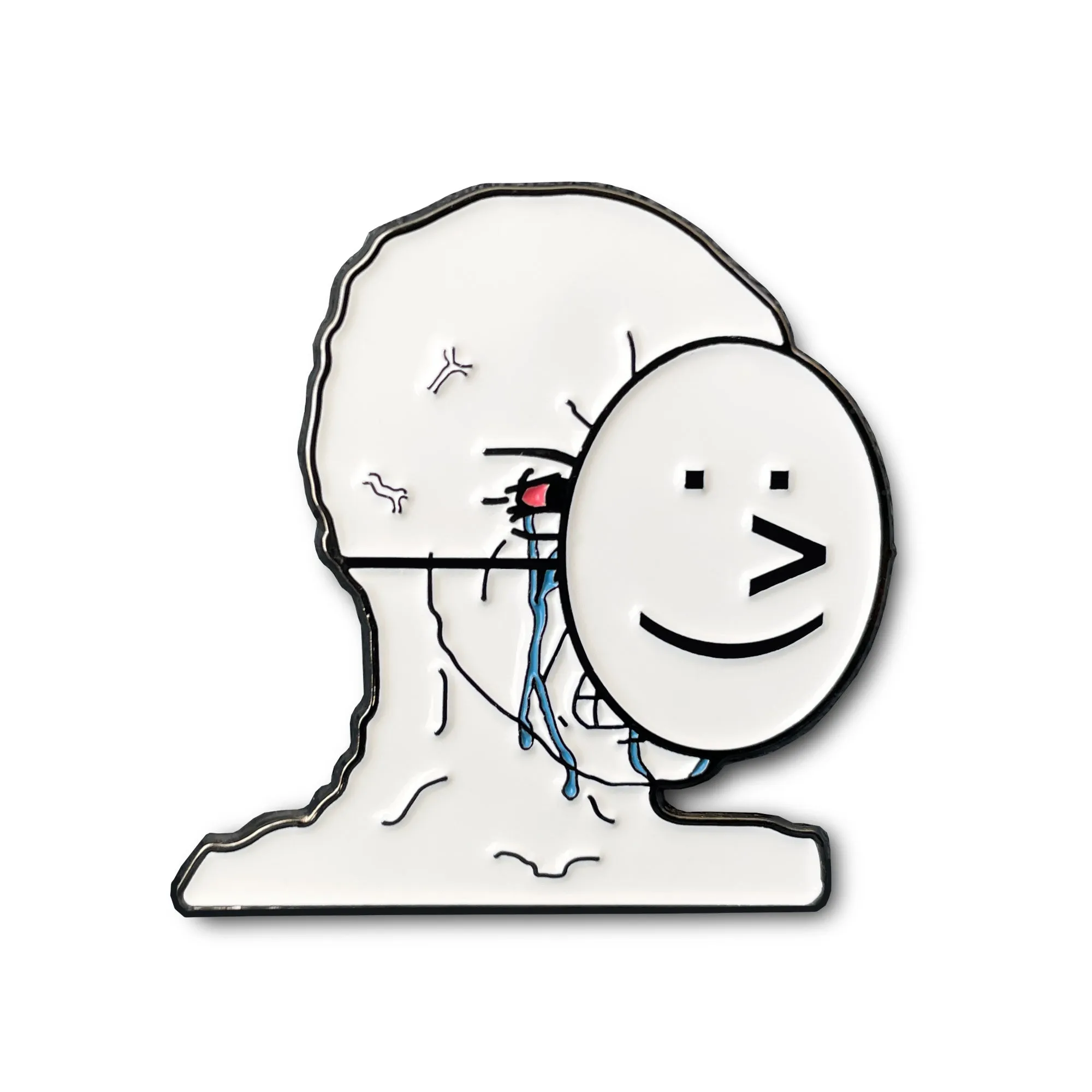 Pretending to be Happy Meme Lapel Enamel Pin