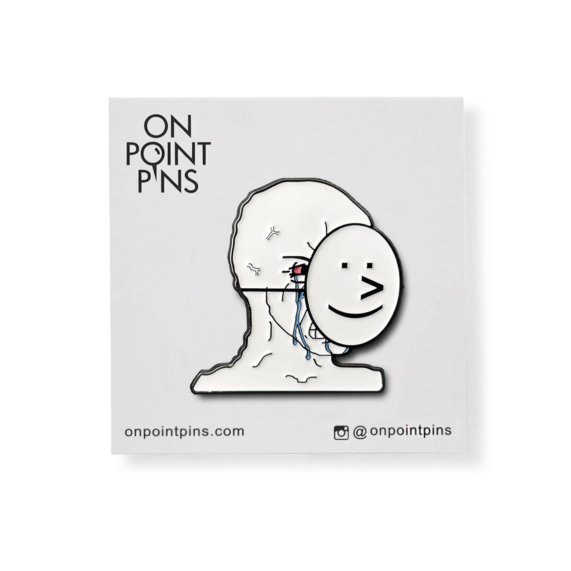 Pretending to be Happy Meme Lapel Enamel Pin