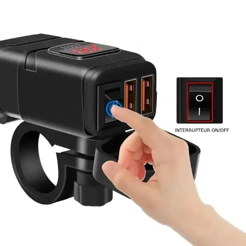 Prise USB moto Fast Charge   Voltmeter
