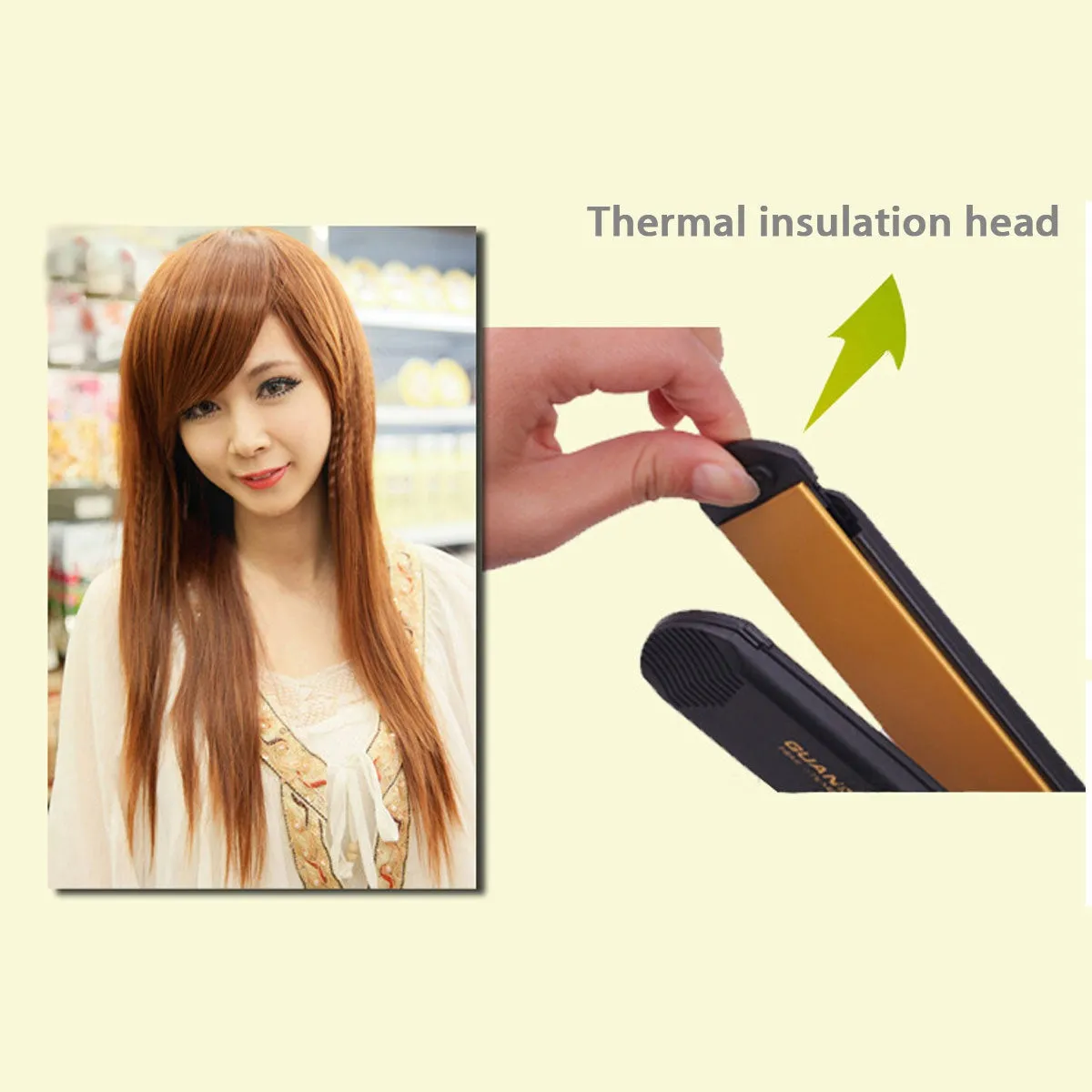 Pro 4-IN-1 Replaceable Ceramic Hair Crimper Corrugating Adjustable Temperature Curling Flat Iron Hair Crimper Straightener With 4 Pair Plates