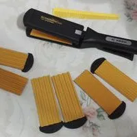 Pro 4-IN-1 Replaceable Ceramic Hair Crimper Corrugating Adjustable Temperature Curling Flat Iron Hair Crimper Straightener With 4 Pair Plates