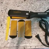 Pro 4-IN-1 Replaceable Ceramic Hair Crimper Corrugating Adjustable Temperature Curling Flat Iron Hair Crimper Straightener With 4 Pair Plates