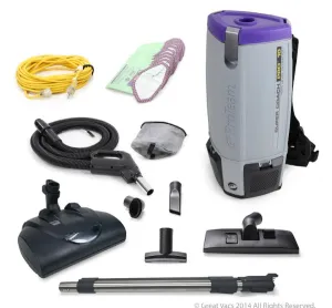 Proteam Super Coach Pro 10 Commercial Backpack Vacuum w/ Wessel Werk Head