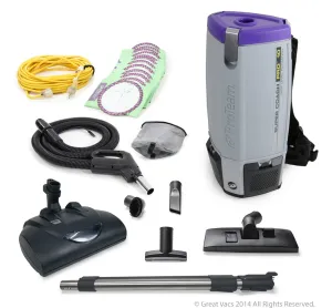Proteam Super CoachPro 10 Commercial Backpack Vacuum w/ Wessel Werk Head