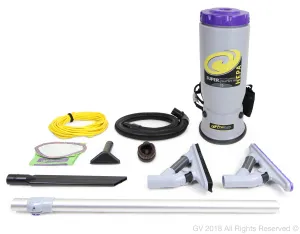 Proteam Super QuarterVac Commercial Backpack Vacuum with Pro Blade Kit