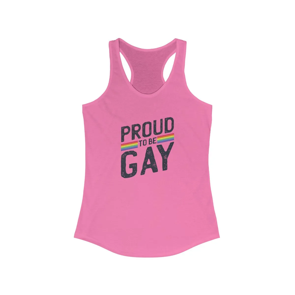 PROUD TO BE GAY <br>women's racerback tank