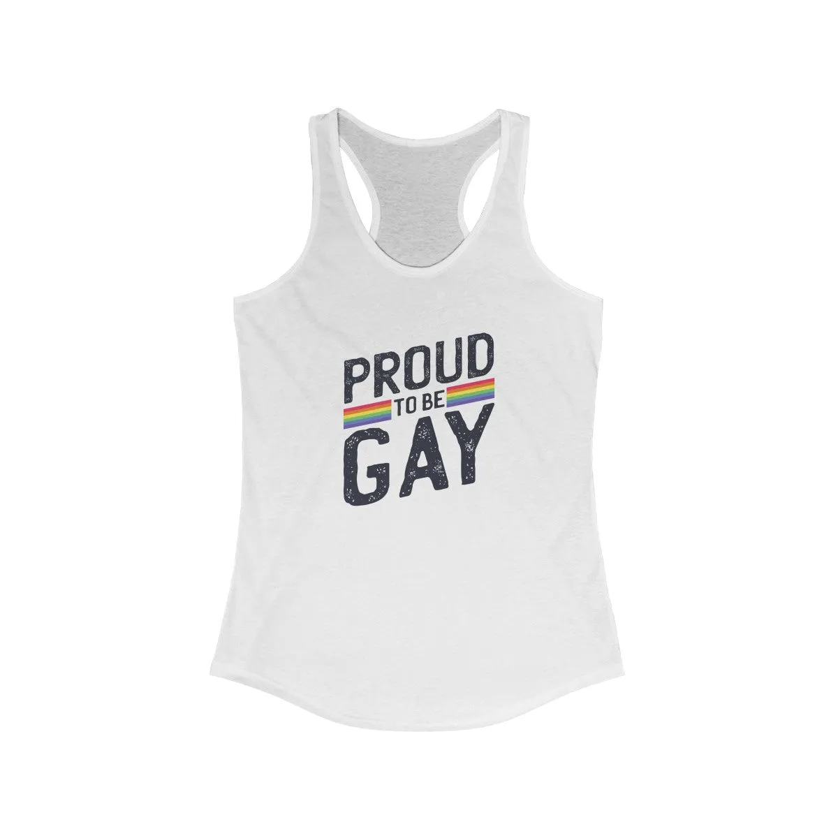PROUD TO BE GAY <br>women's racerback tank