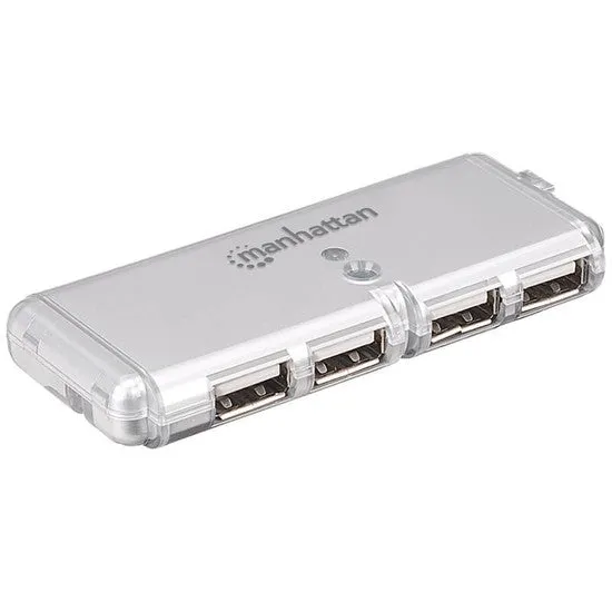 Puerto Hub 4 USB Hembra  2.0 A USB Macho  Manhattan (160599)