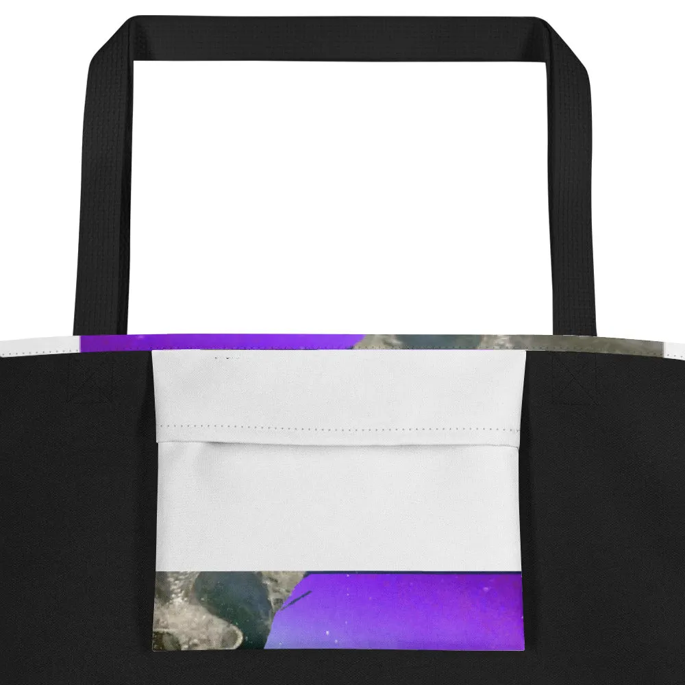 Purple Wave All-Over Print Large Tote Bag