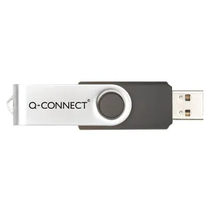 Q-Connect Silver/Black USB 2.0 Swivel 64Gb Flash Drive KF41514