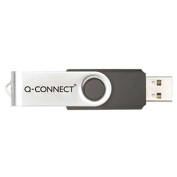 Q-Connect Silver/Black USB 2.0 Swivel 64Gb Flash Drive KF41514
