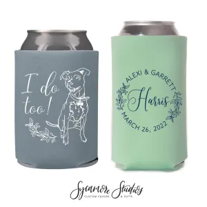 Regular & Slim Can Cooler Wedding Package #192RS - Custom Pet Illustration