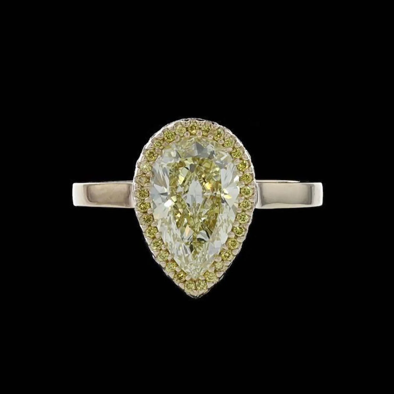 Ring Slide Pear Yellow Diamond 2.14