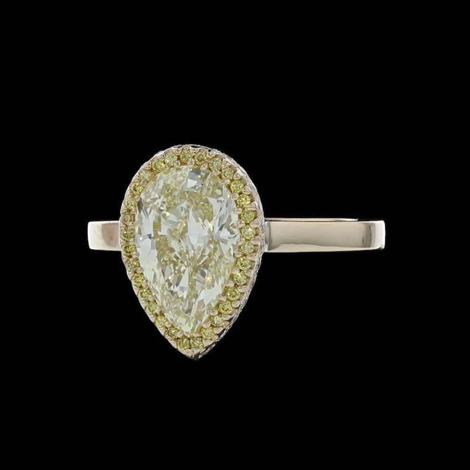 Ring Slide Pear Yellow Diamond 2.14