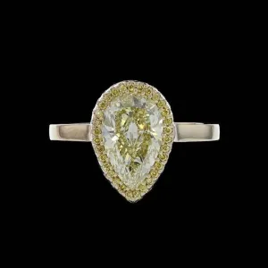 Ring Slide Pear Yellow Diamond 2.14