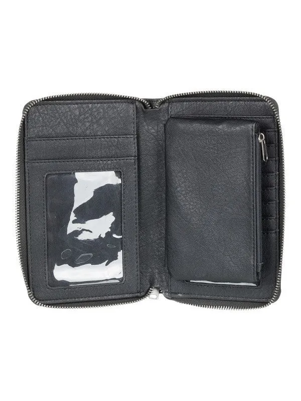 Roxy Womens Back In Brooklyn Zip-Around Wallet - Anthracite