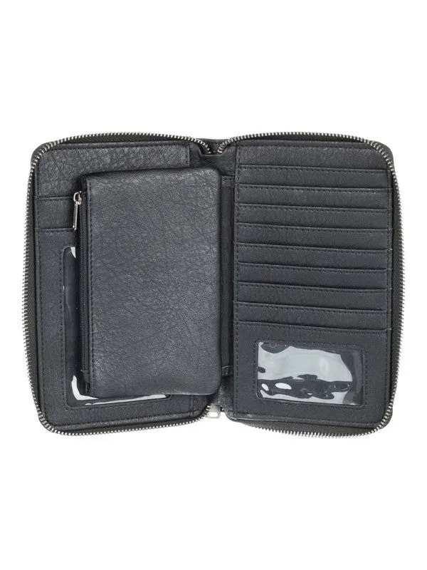 Roxy Womens Back In Brooklyn Zip-Around Wallet - Anthracite