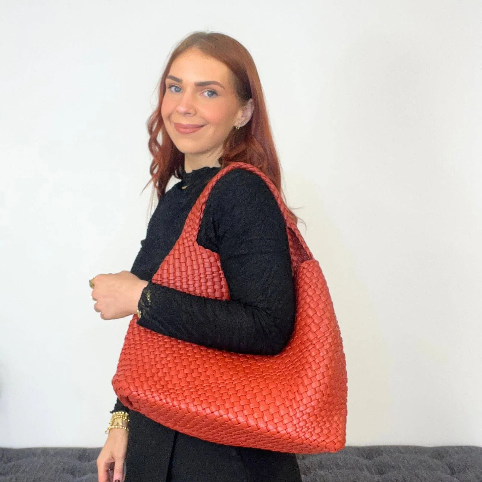 Rust Woven 2 IN 1 Shoulder Bag