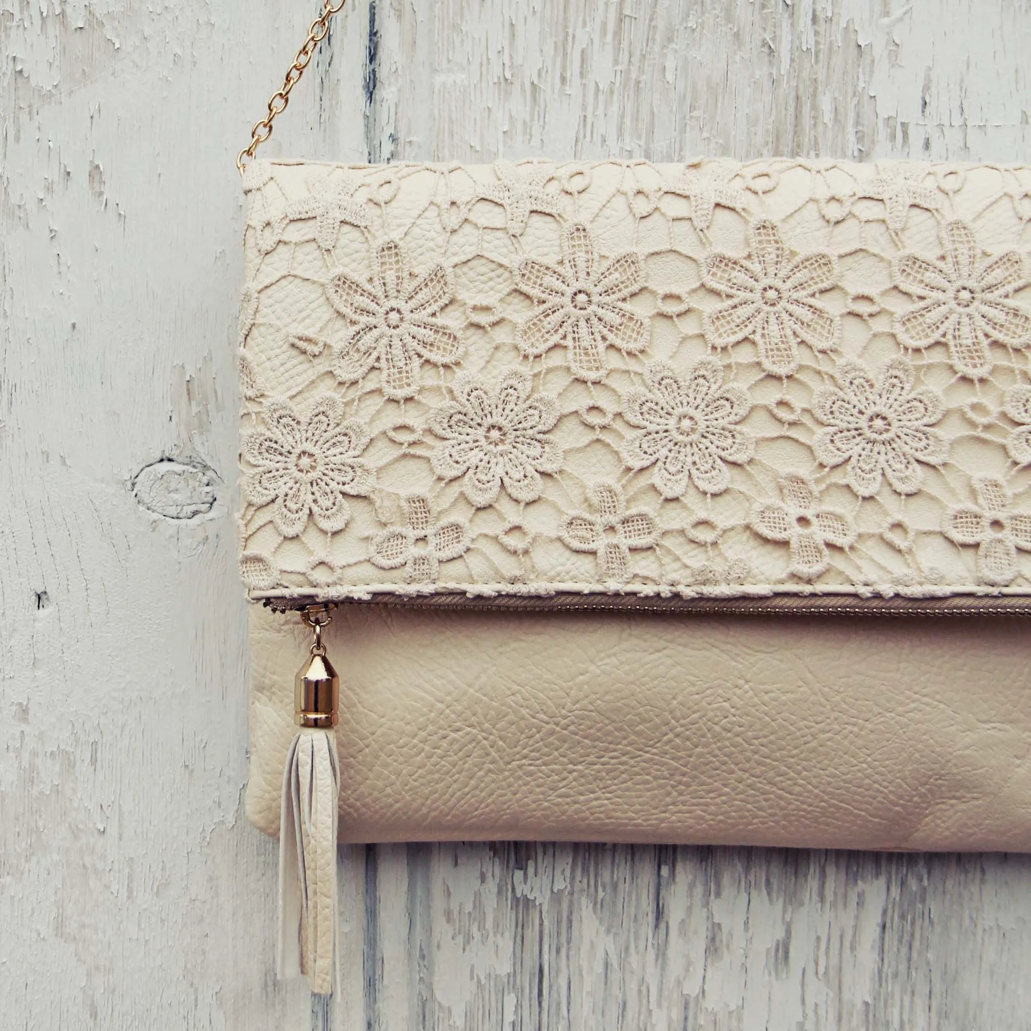 Sage & Lace Tote in Cream