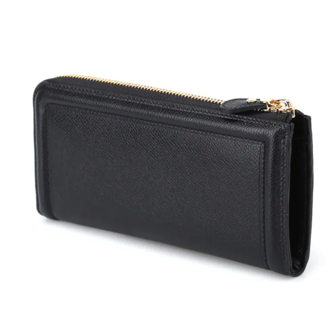 Salvatore Ferragamo Vara Bow Continental Cross Grain Wallet in Black