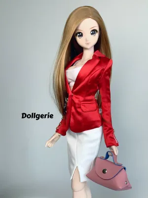 Satin Red Suit Blazer