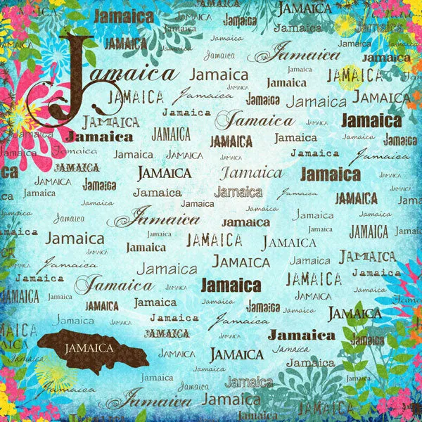 Scrapbook Customs 12x12 Paper - Jamaica Paradise