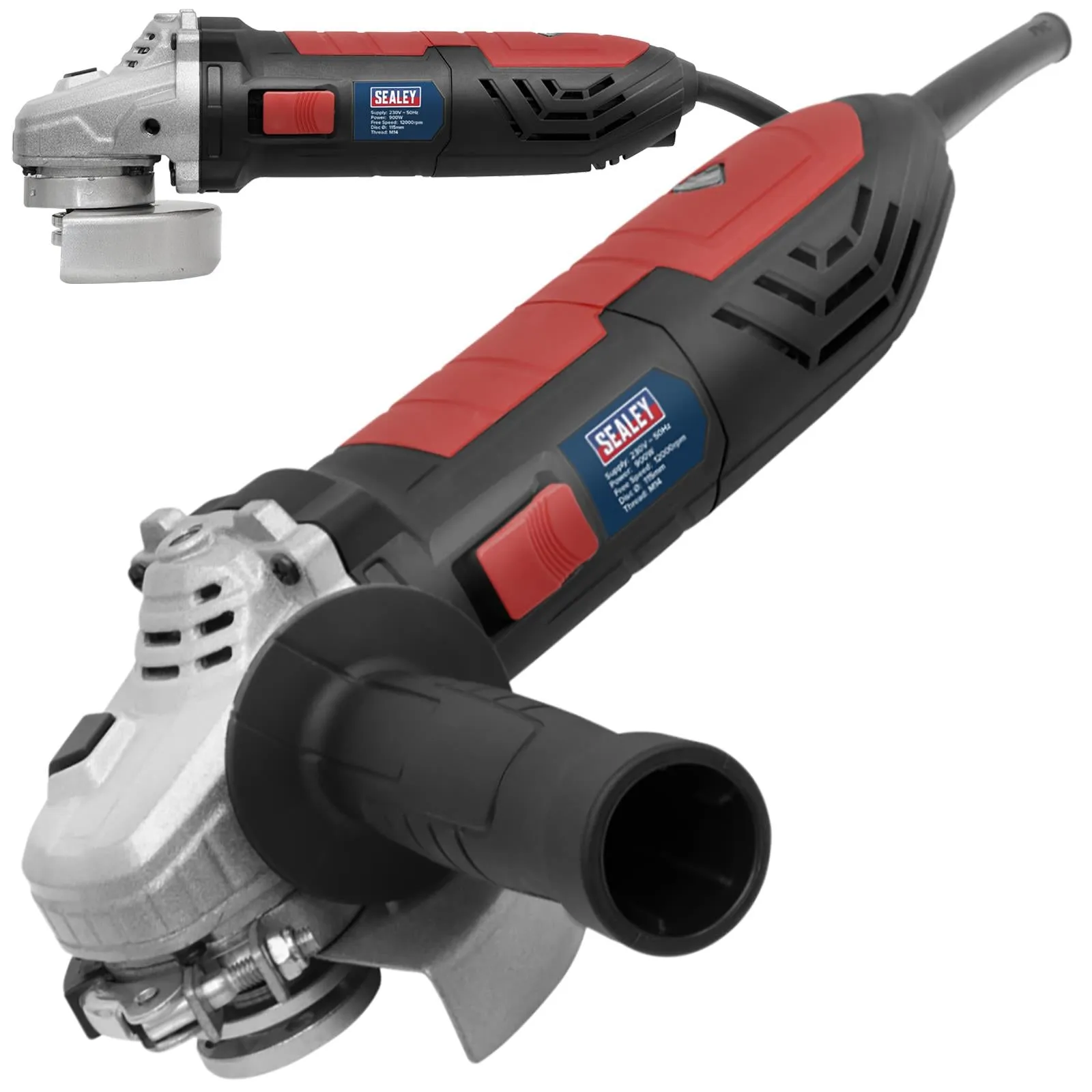 Sealey Angle Grinder 115mm 900W 230V with Side Handle Trade Use