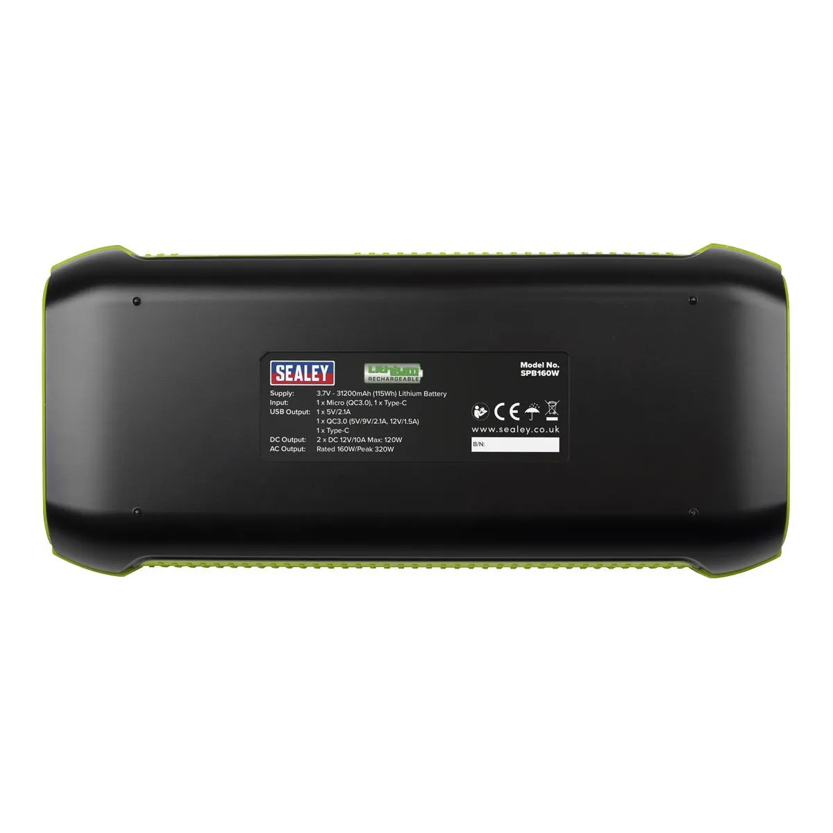 Sealey Power Pack 160W AC 115Wh Capacity - Lithium