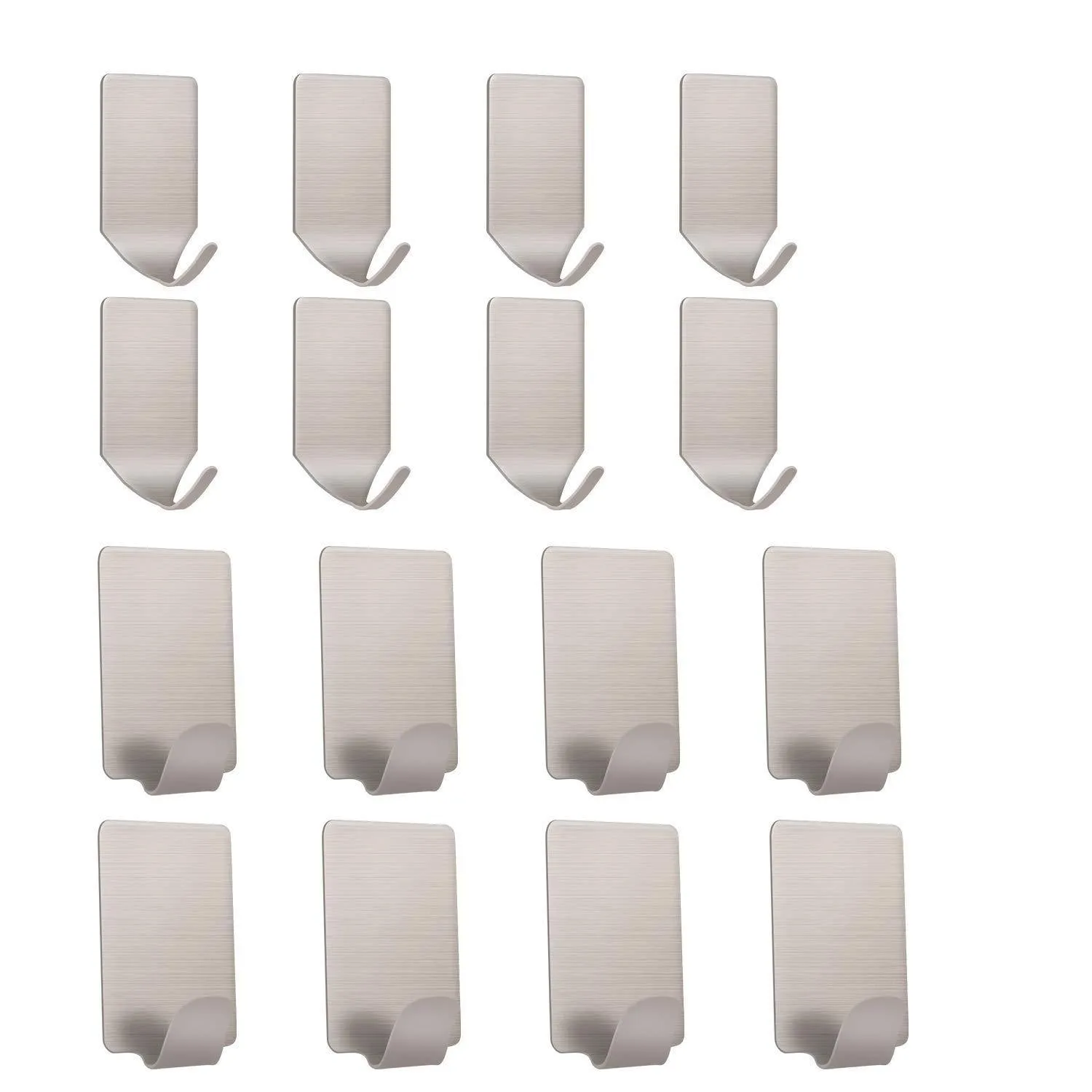 Self Adhesive Hooks,Stainless Steel Wall Hooks Ultra Strong Waterproof Wall Hangers for Coat, Hats,Robe,Towel, Keys,Bags, Home, Kitchen, Bathroom,Bedroom - 16 Pack
