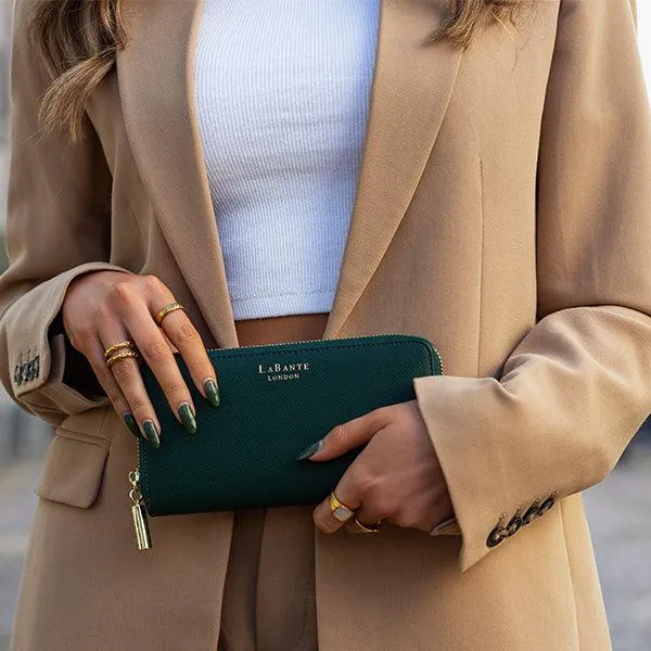 Serene Black Vegan Zip Around Wallet