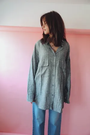 Shelly Oversized Linen Grey Shirt