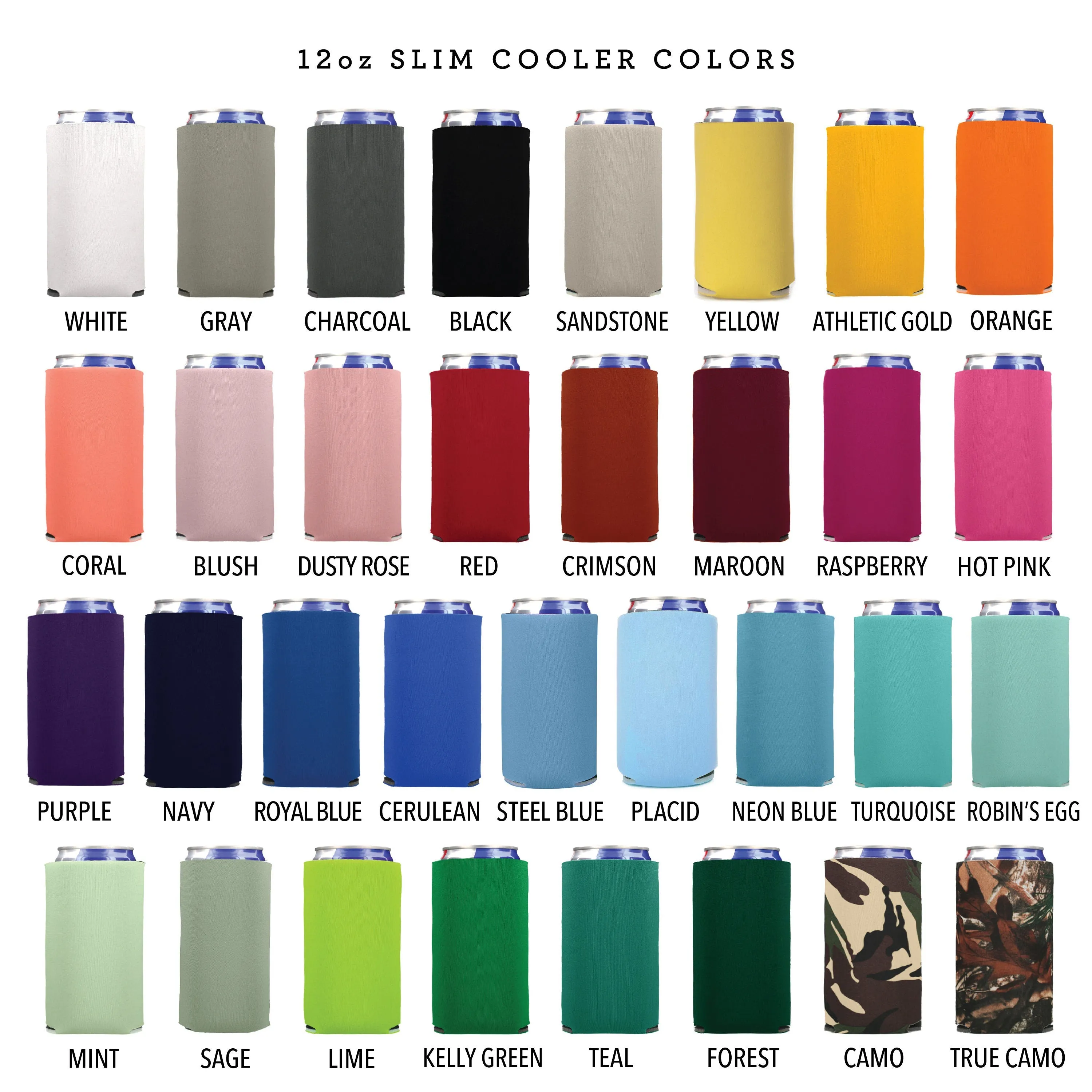 Slim 12oz Wedding Can Cooler #35S - Vows Are Done