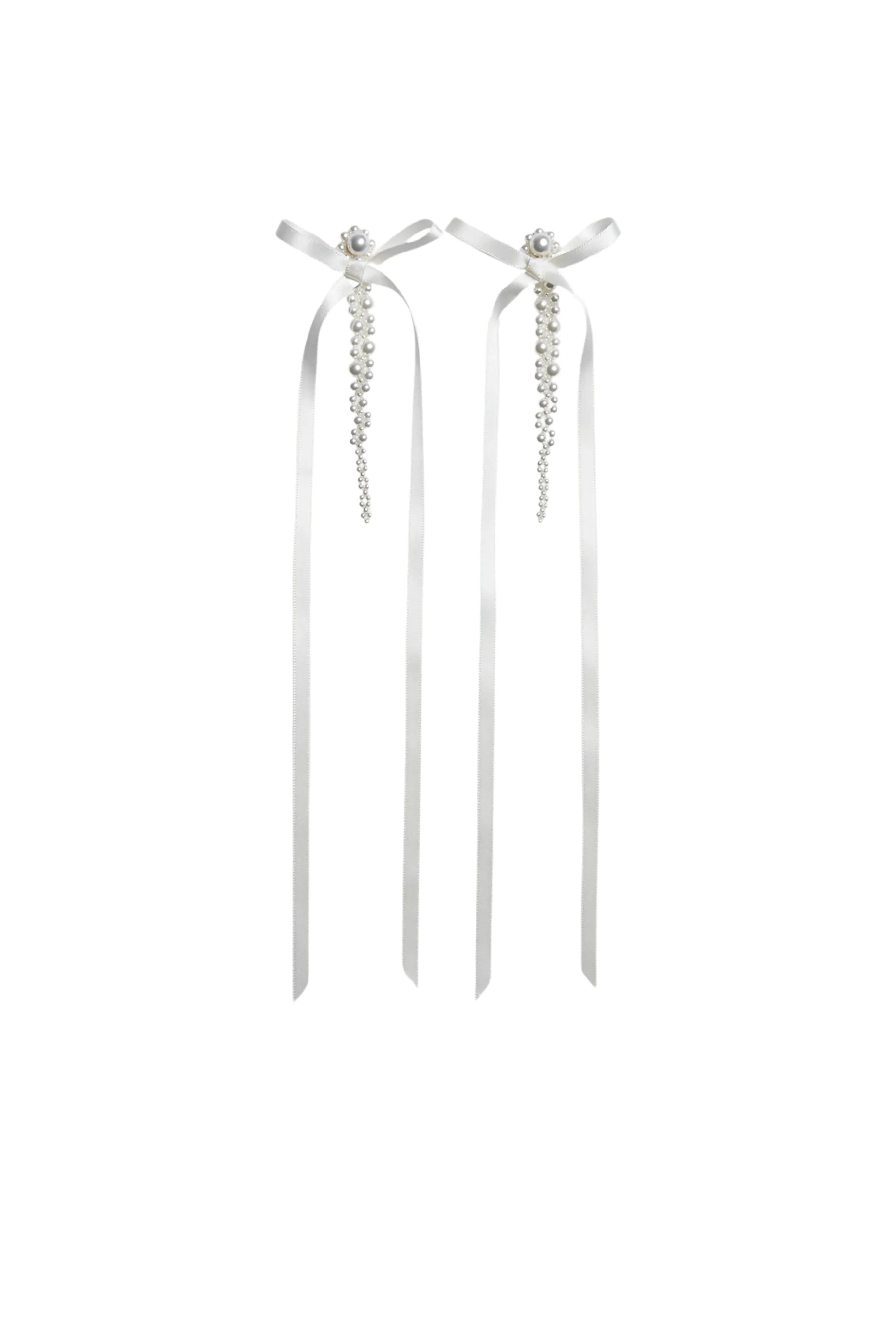 Slim Bow Ribbon Drip Earrings