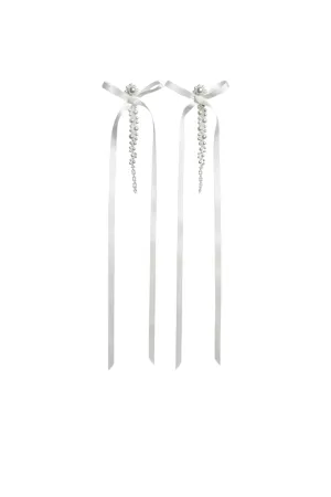 Slim Bow Ribbon Drip Earrings