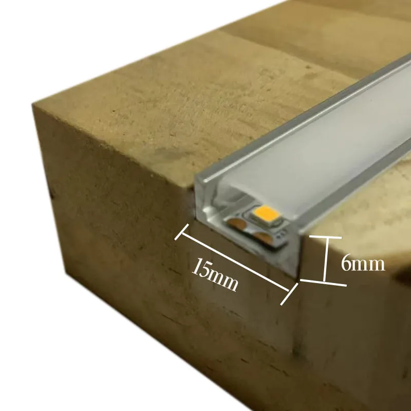 Slim LED Aluminum Channel 15X6mm 1-3meter